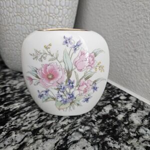 Vintage white delicate fine china floral‎  bud vase